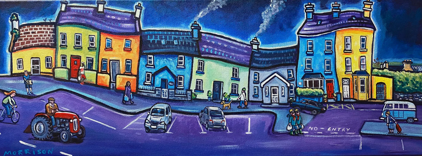 Going for the Messages – Ennistymon Art Print by Phillip Morrison | Contemporary Irish Street Scene Wall Art