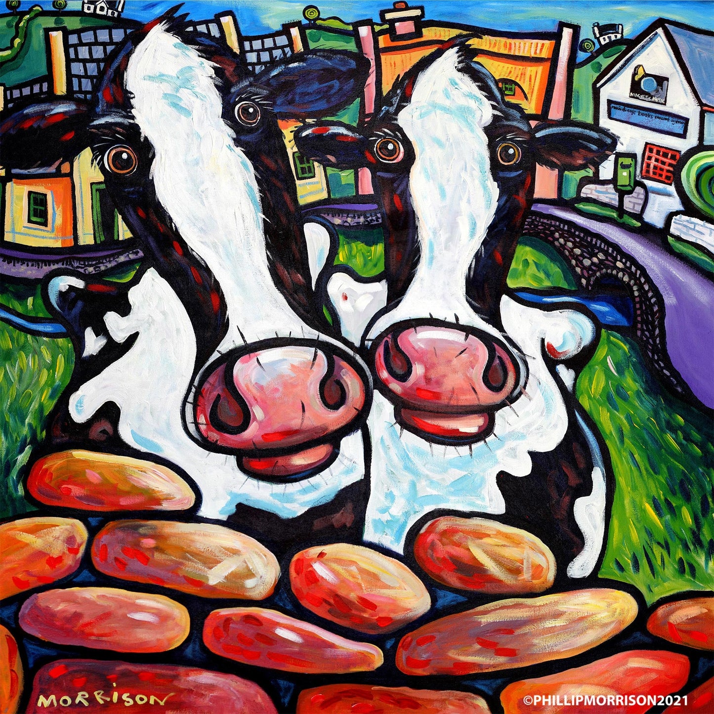 Ma n Fra – Colourful Friesian Cow Wall Art by Phillip Morrison | Limited Edition Print