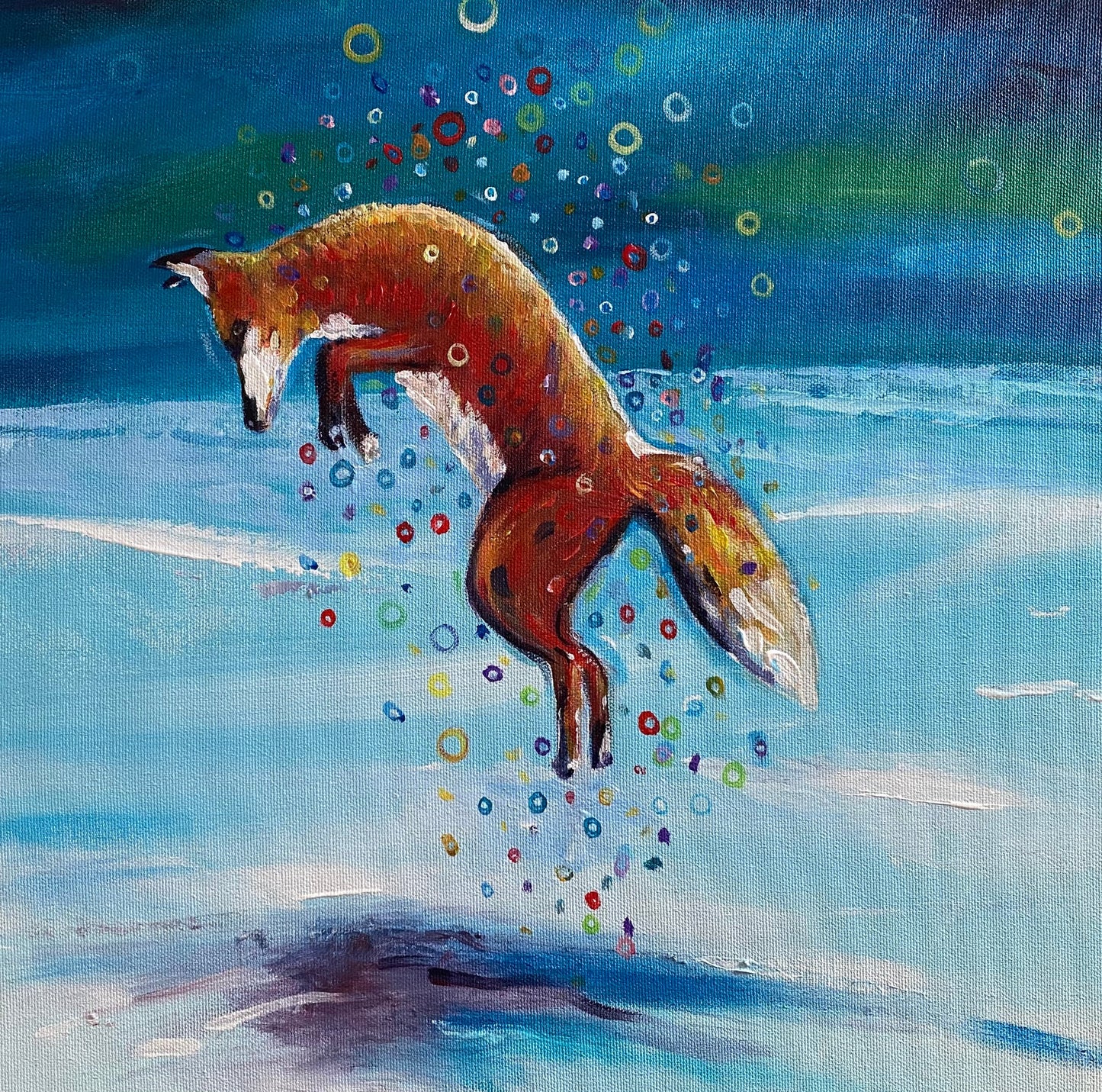 Leap of Faith Fox Print – Vibrant Coastal Animal Artwork
