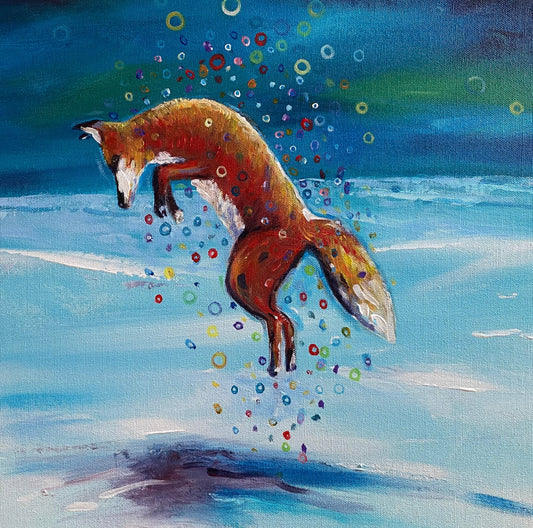 Leap of Faith Fox Print – Vibrant Coastal Animal Artwork