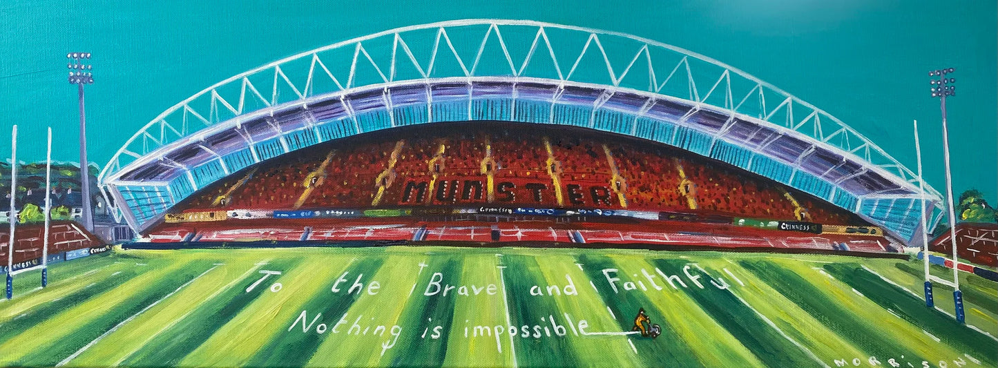 Thomond Park – Home to Munster Rugby Art Print by Phillip Morrison | Contemporary Irish Rugby Wall Art