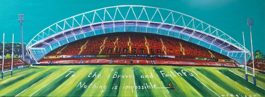 Thomond Park – Home to Munster Rugby Art Print by Phillip Morrison | Contemporary Irish Rugby Wall Art